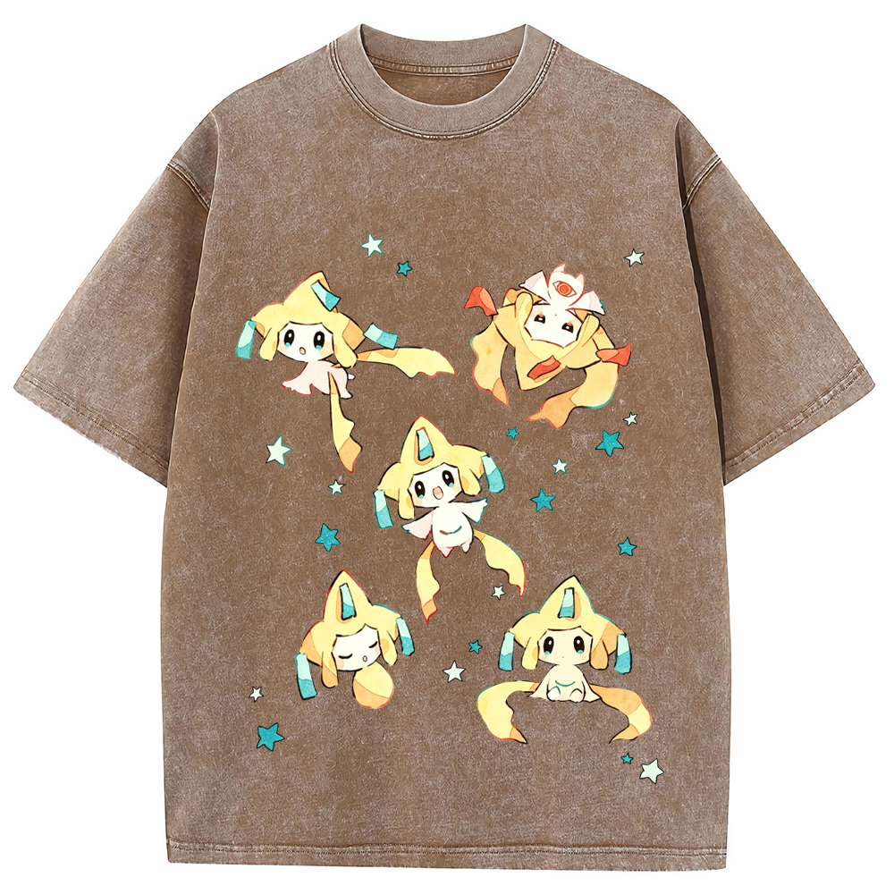 Jirachi Multiple Poses Cartoon Tee | Pokemon Anime