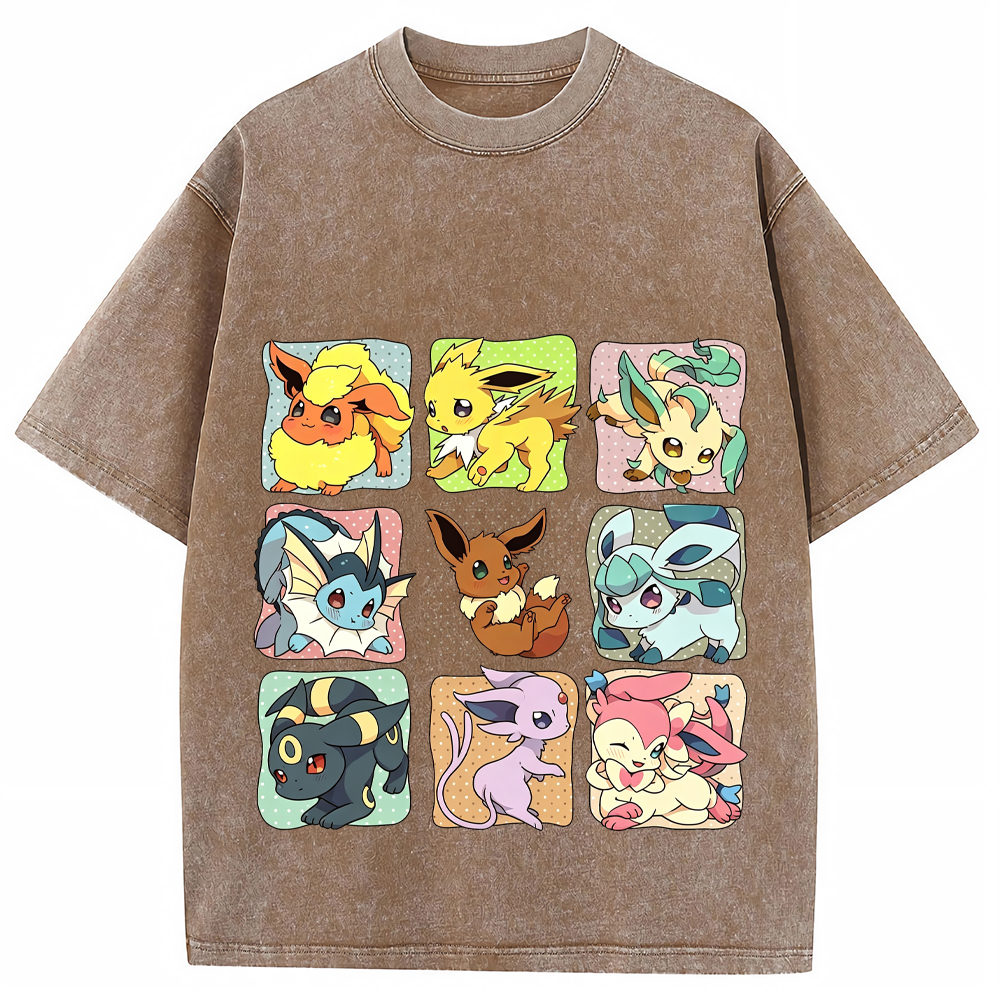 Eeveelutions Grid Collection Cartoon Tee | Pokemon Anime