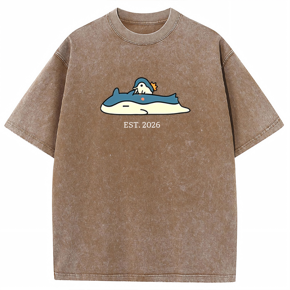 Cute Parent & Kid Wailord Vintage Washed T-Shirt