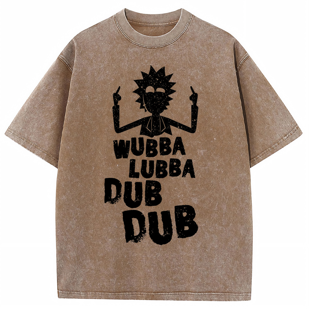 Retro Meme Rick Middle Finger Vintage Text Cartoon Tee