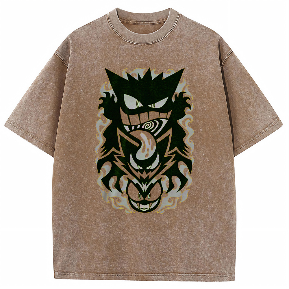 Tribal Stacked Gengar Totem Chest Tee | Pokemon Anime