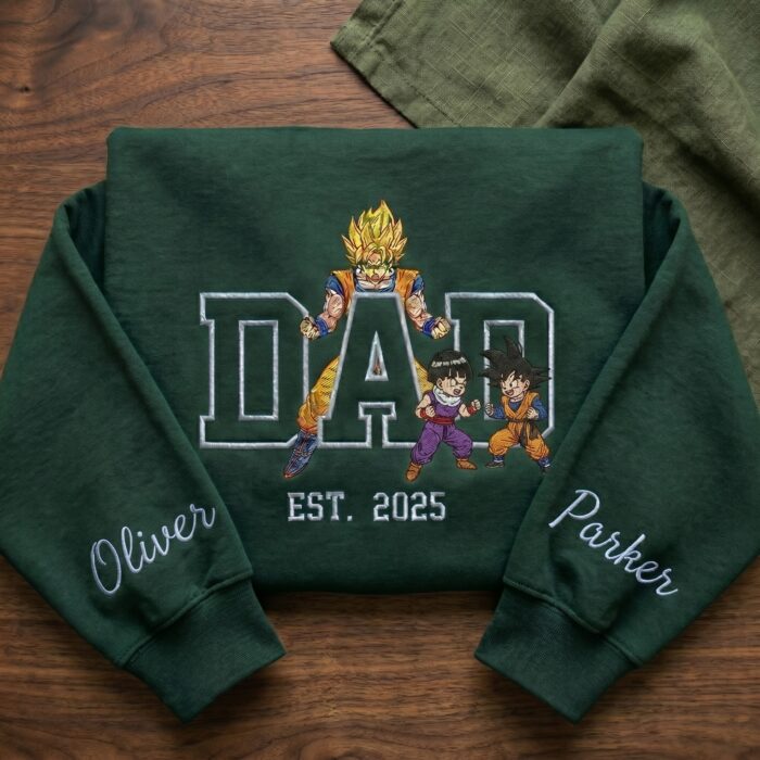 Custom Super Saiyan Dad Shirt, Personalized Anime Father's Day Gift