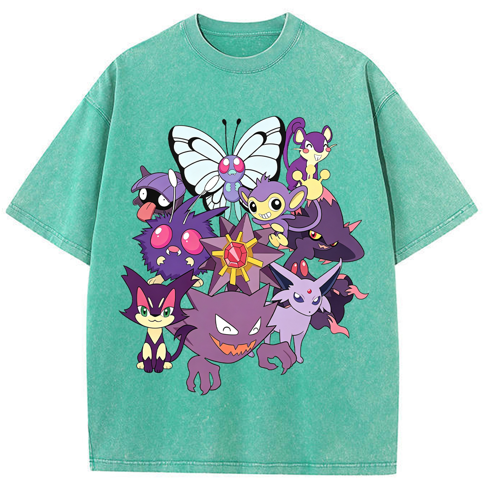 Purple Ghost & Poison Type Cartoon Tee | Pokemon Anime