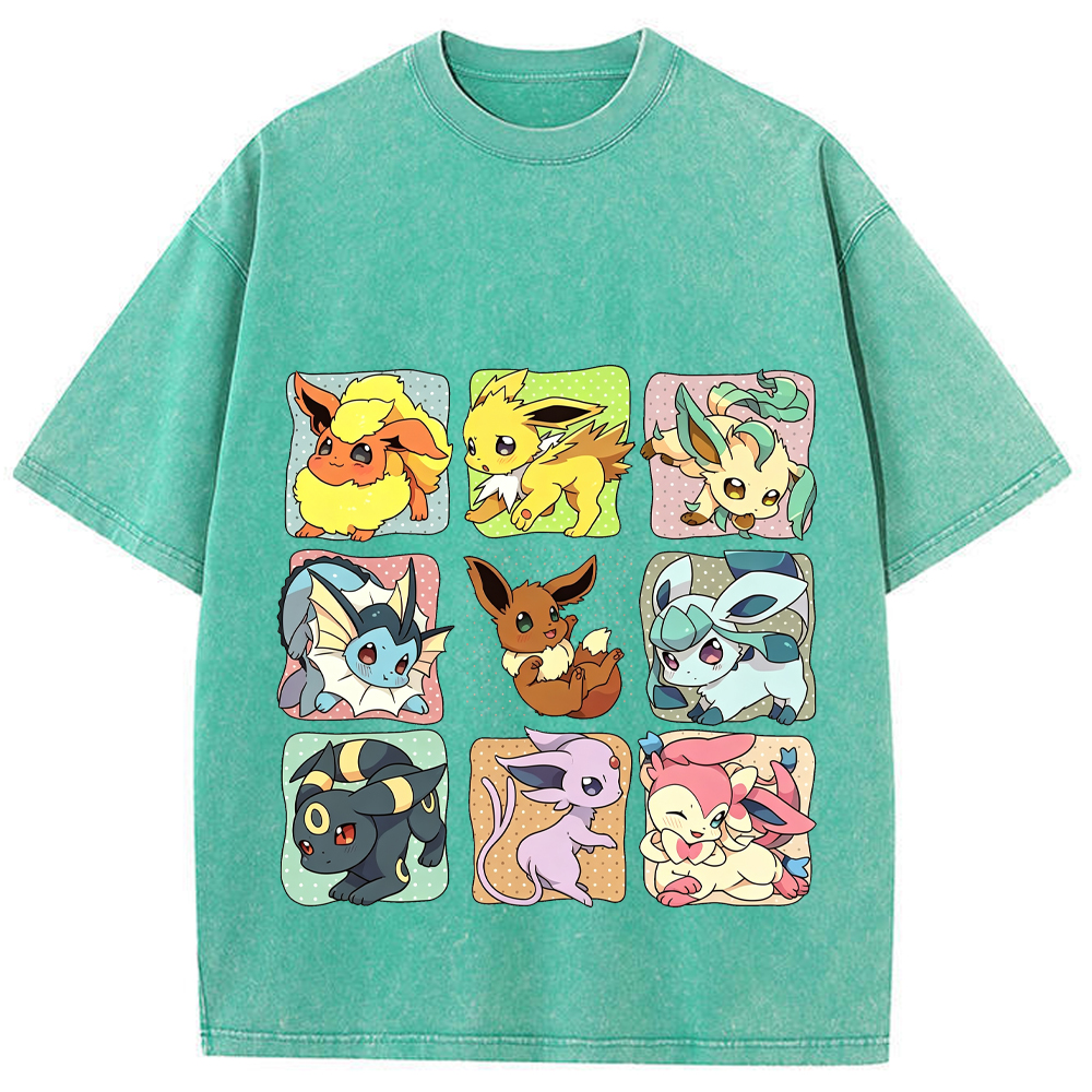 Eeveelutions Grid Collection Cartoon Tee | Pokemon Anime