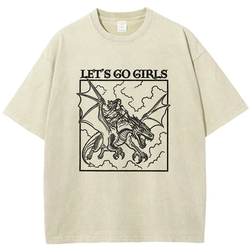 Retro Dragon Rider Cartoon Tee