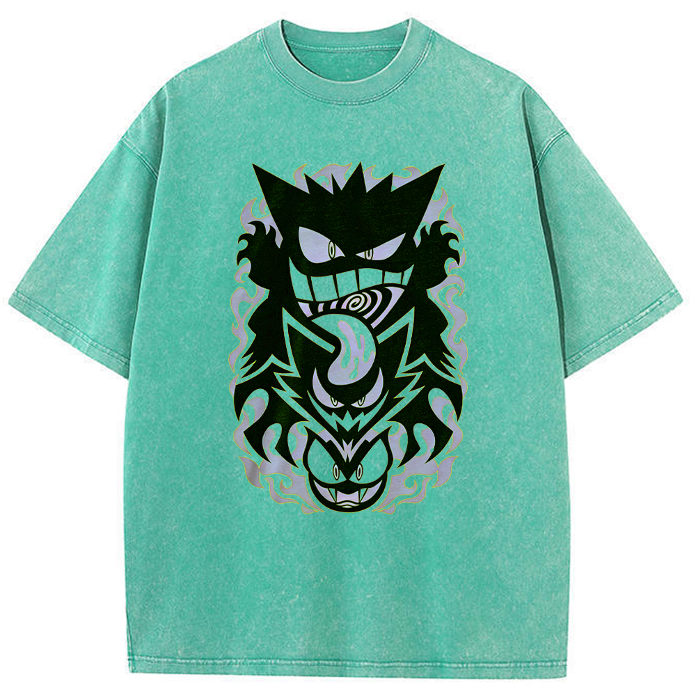 Tribal Stacked Gengar Totem Chest Tee | Pokemon Anime
