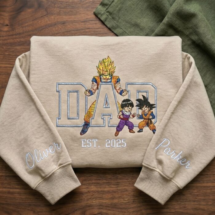 Custom Super Saiyan Dad Shirt, Personalized Anime Father's Day Gift