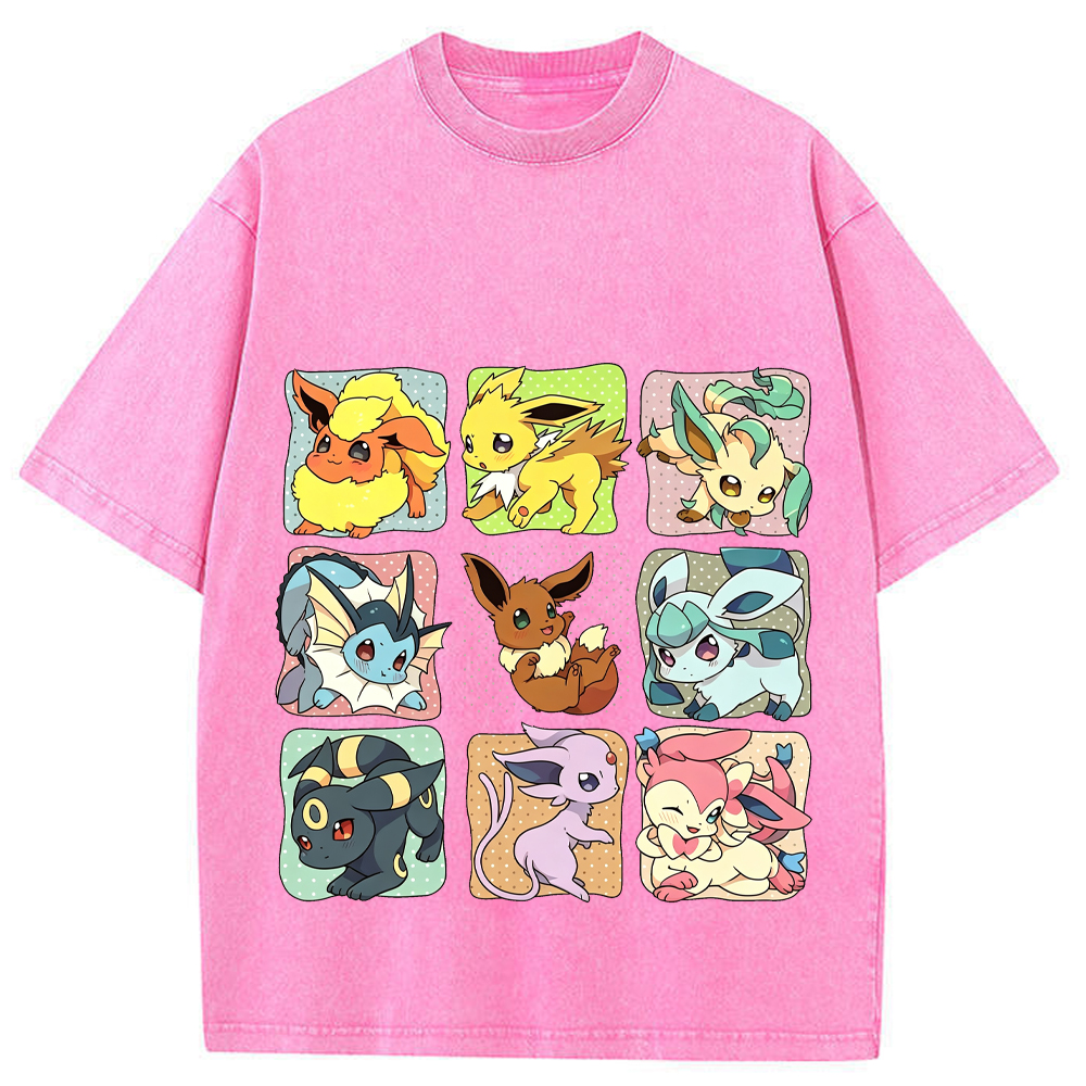 Eeveelutions Grid Collection Cartoon Tee | Pokemon Anime