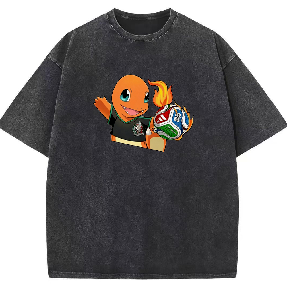 2026 World Cup Pokemon Mexico Charmander Graphic Tee