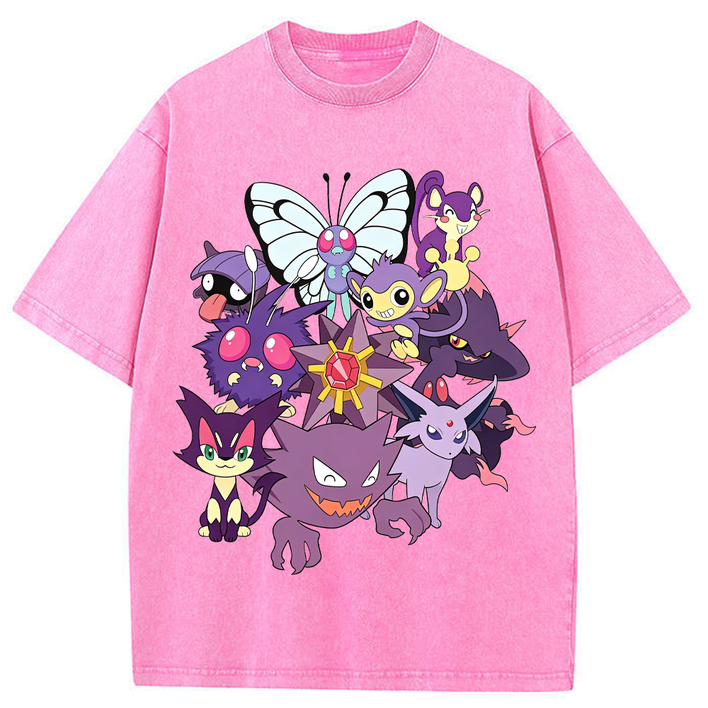 Purple Ghost & Poison Type Cartoon Tee | Pokemon Anime