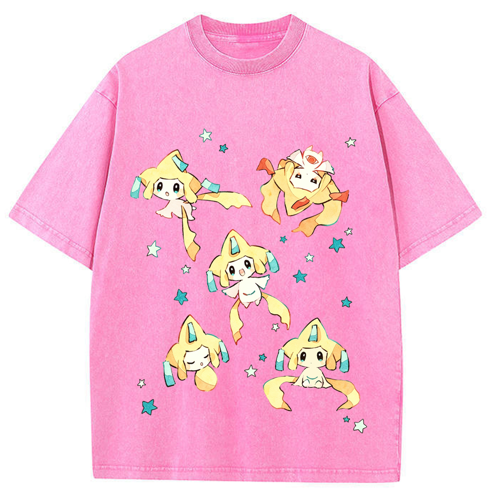 Jirachi Multiple Poses Cartoon Tee | Pokemon Anime