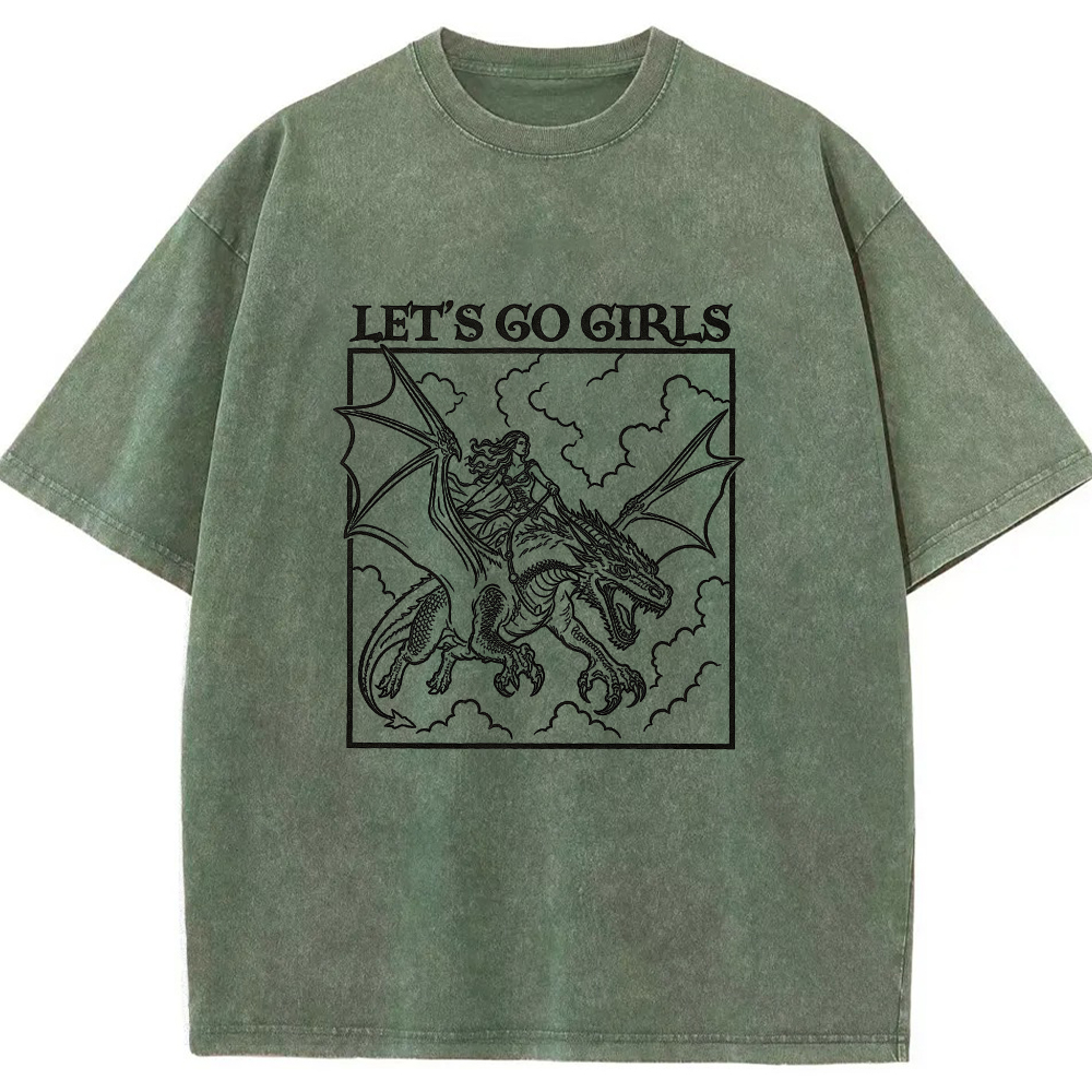 Retro Dragon Rider Cartoon Tee