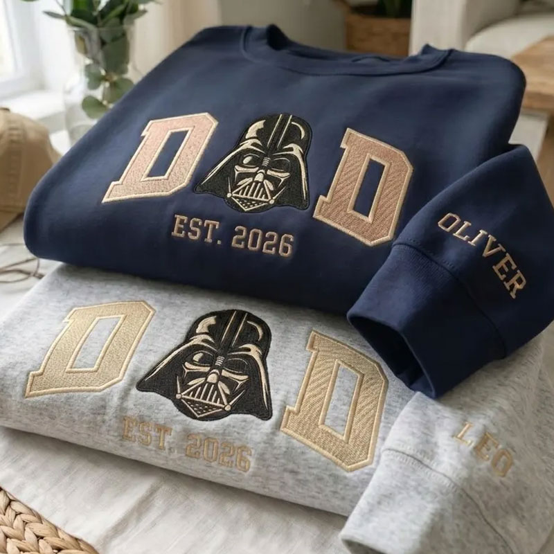 Embroidered Custom Star Wars Dad Sweatshirt with Kids Name