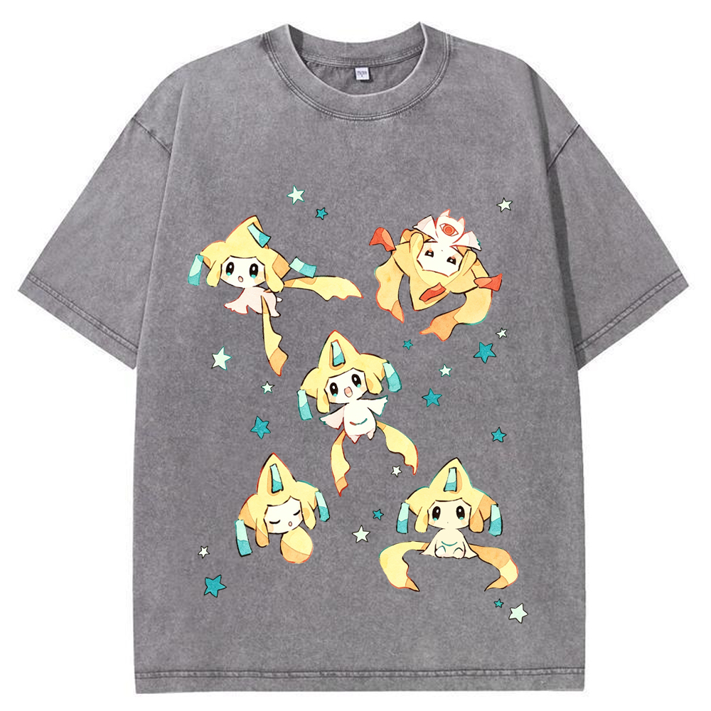 Jirachi Multiple Poses Cartoon Tee | Pokemon Anime