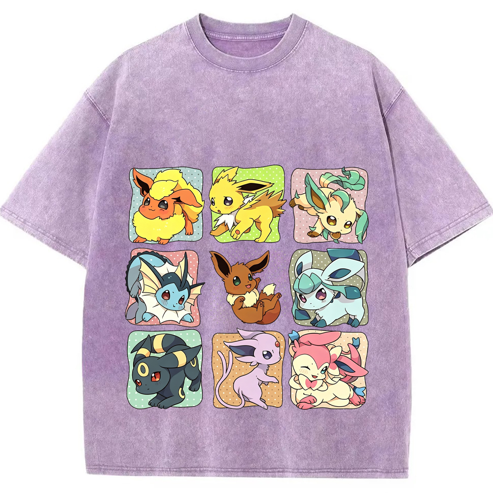 Eeveelutions Grid Collection Cartoon Tee | Pokemon Anime