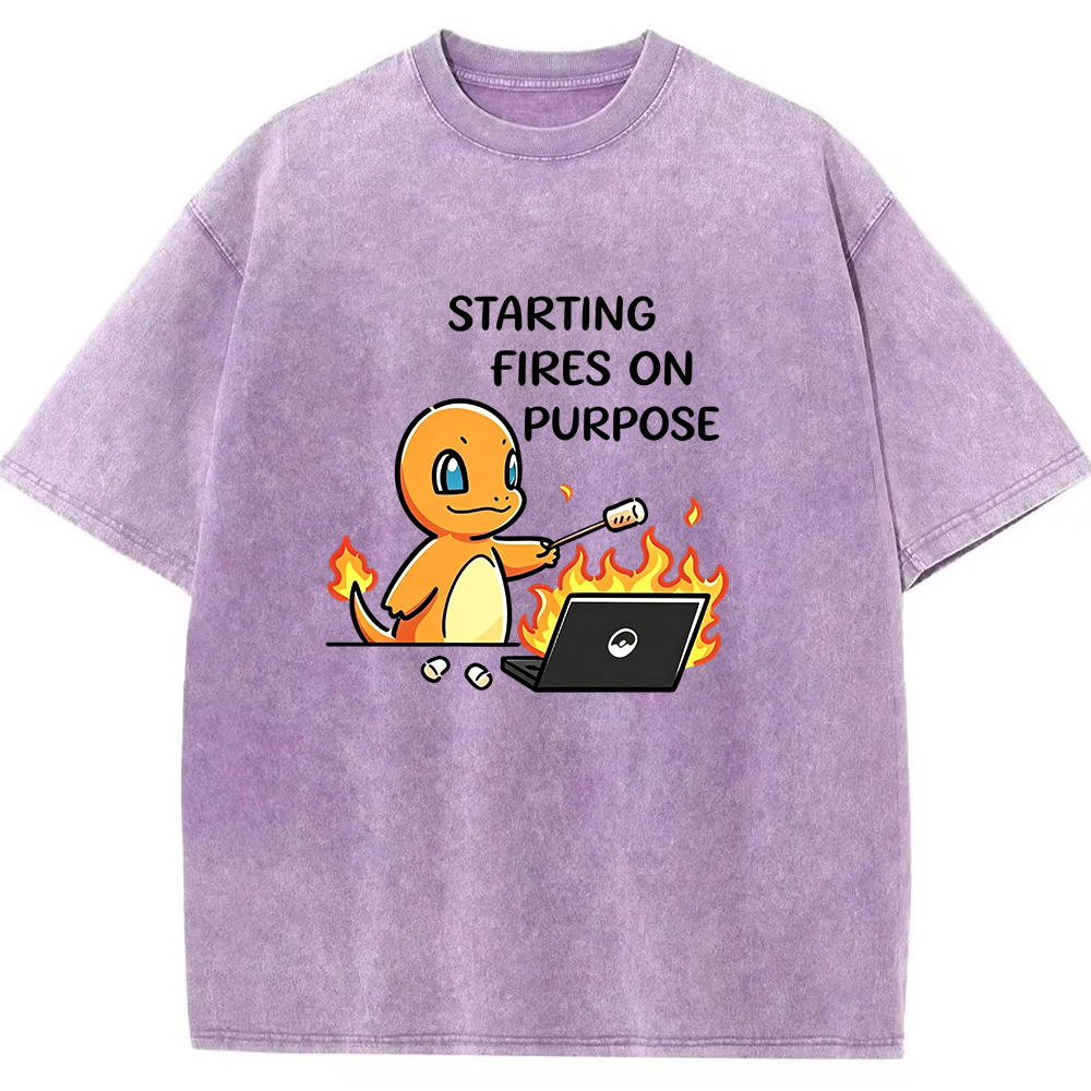 Vintage Washed Charmander T-Shirt, Funny Work Meme Pokemon Tee