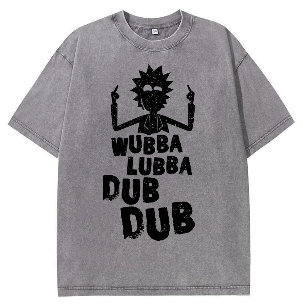 Retro Meme Rick Middle Finger Vintage Text Cartoon Tee