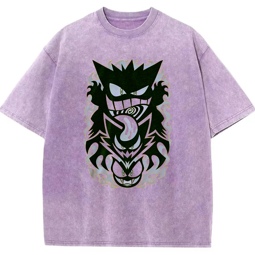 Tribal Stacked Gengar Totem Chest Tee | Pokemon Anime