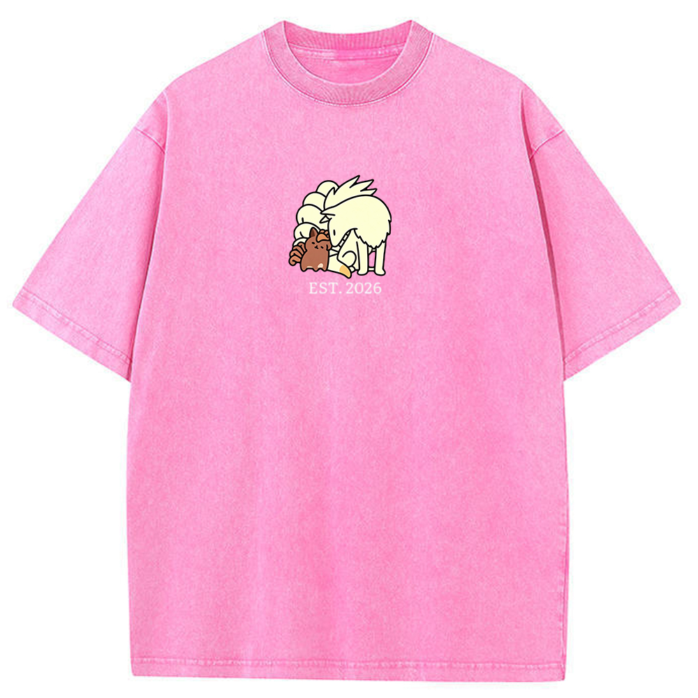 Cute Parent & Kid Arcanine Vintage Washed T-Shirt