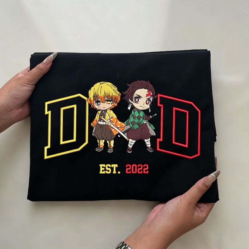 Personalized Dad Anime Embroidered Sweatshirt