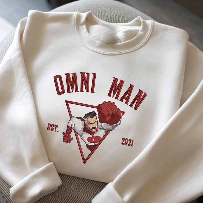 Invincble Characters Comic Embroidered Sweatshirt, Studio Hero Movie Shirt