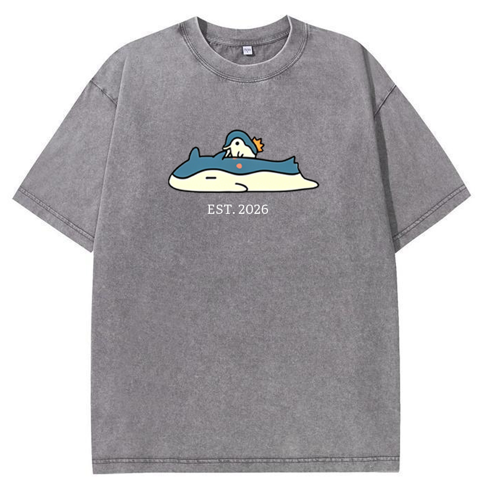 Cute Parent & Kid Wailord Vintage Washed T-Shirt