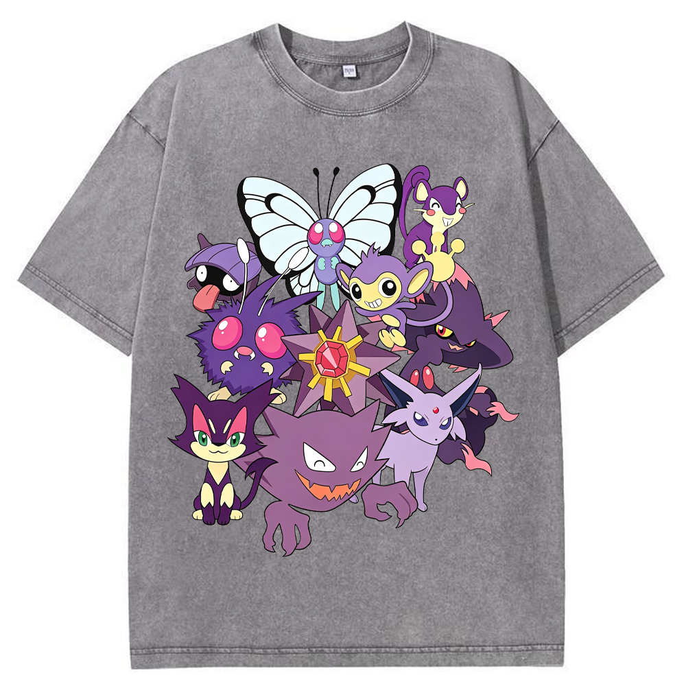 Purple Ghost & Poison Type Cartoon Tee | Pokemon Anime