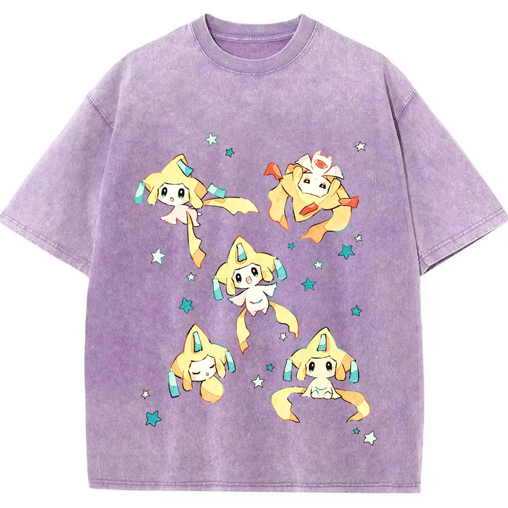 Jirachi Multiple Poses Cartoon Tee | Pokemon Anime