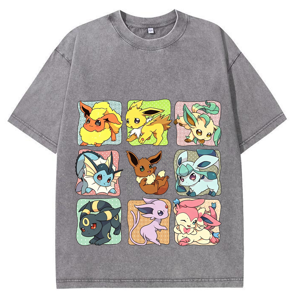 Eeveelutions Grid Collection Cartoon Tee | Pokemon Anime