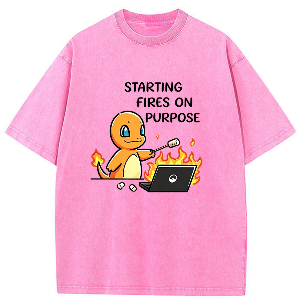 Vintage Washed Charmander T-Shirt, Funny Work Meme Pokemon Tee