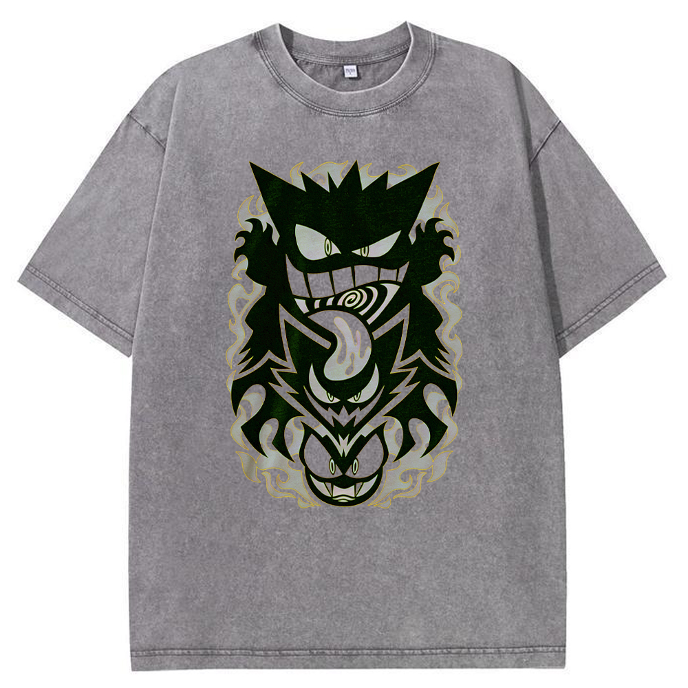 Tribal Stacked Gengar Totem Chest Tee | Pokemon Anime