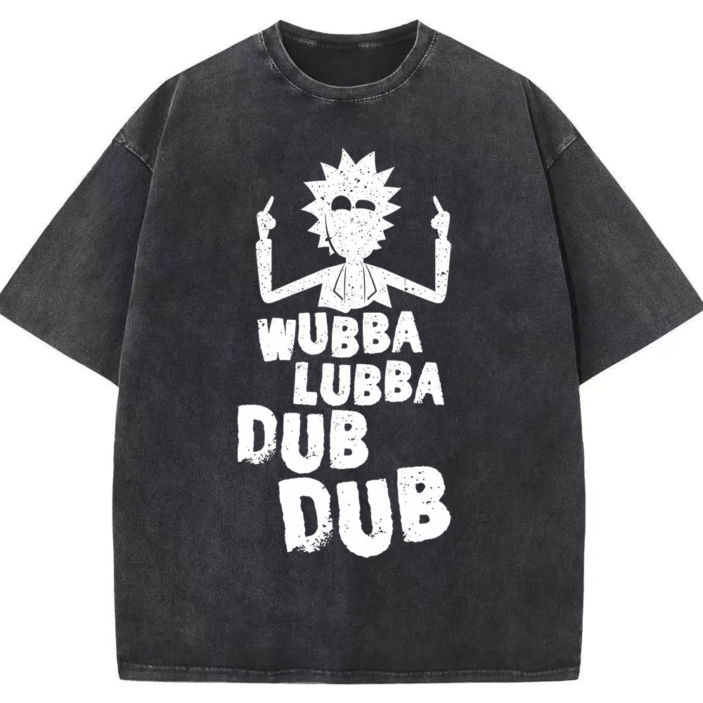 Retro Meme Rick Middle Finger Vintage Text Cartoon Tee