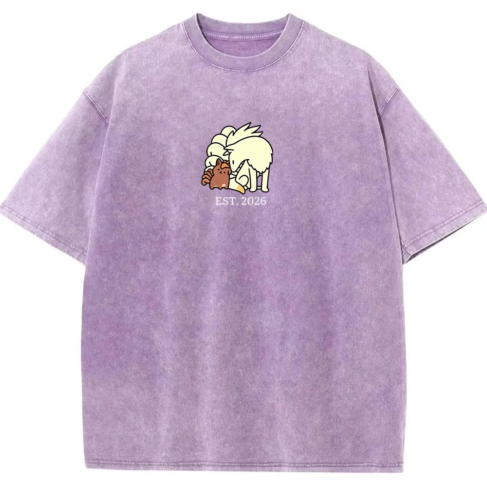 Cute Parent & Kid Arcanine Vintage Washed T-Shirt