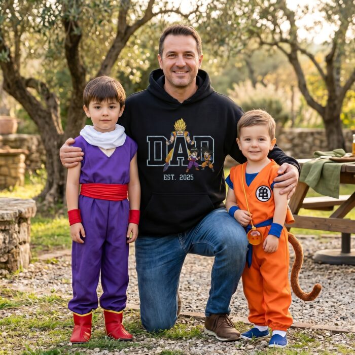 Custom Super Saiyan Dad Shirt, Personalized Anime Father's Day Gift