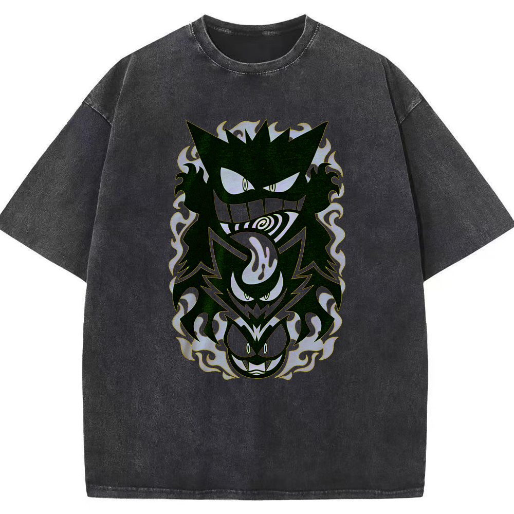 Tribal Stacked Gengar Totem Chest Tee | Pokemon Anime
