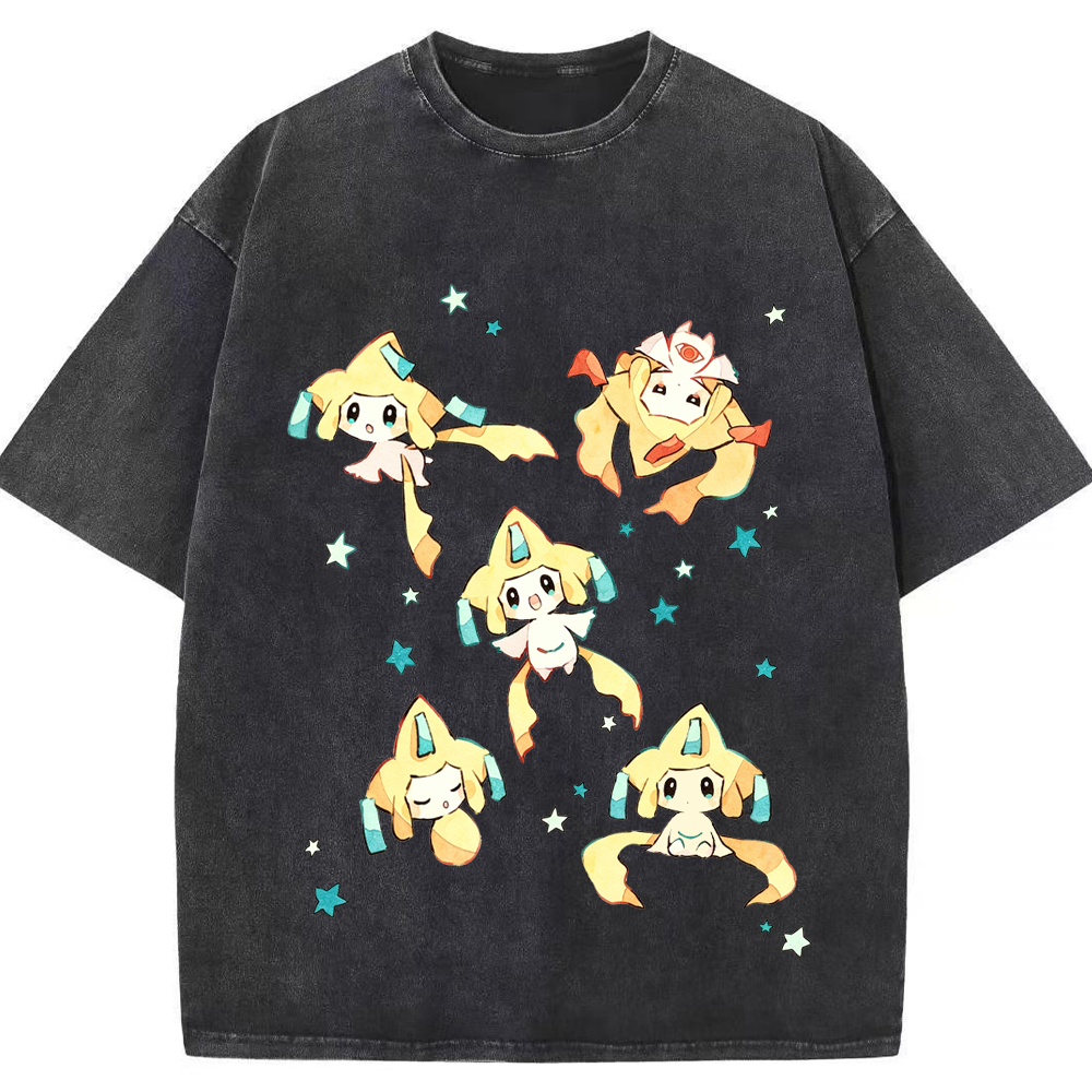 Jirachi Multiple Poses Cartoon Tee | Pokemon Anime