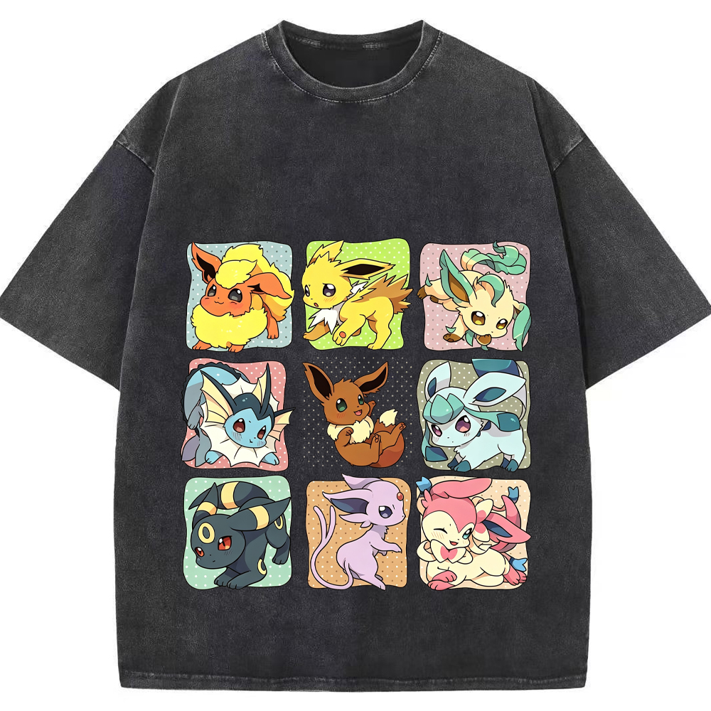 Eeveelutions Grid Collection Cartoon Tee | Pokemon Anime