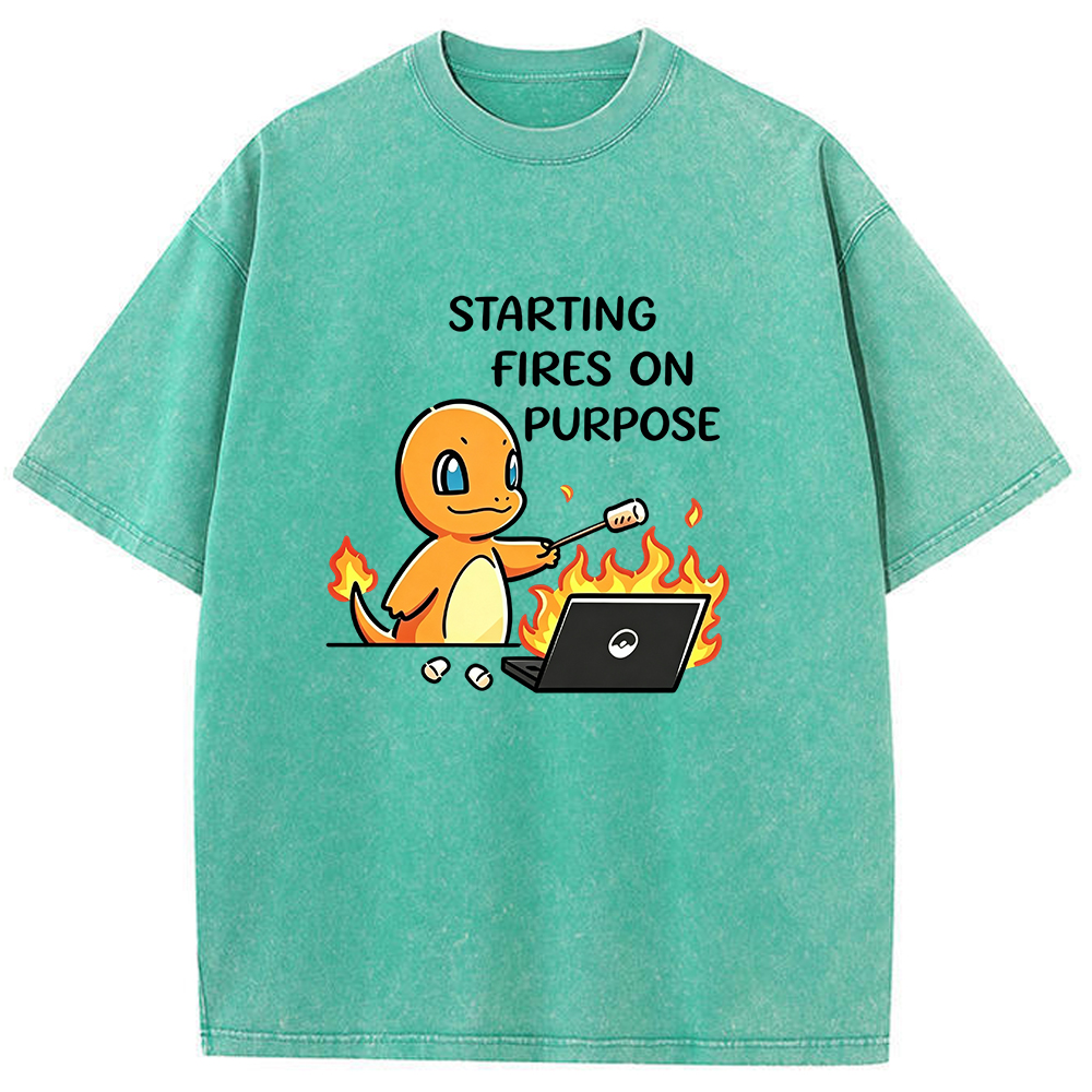Vintage Washed Charmander T-Shirt, Funny Work Meme Pokemon Tee