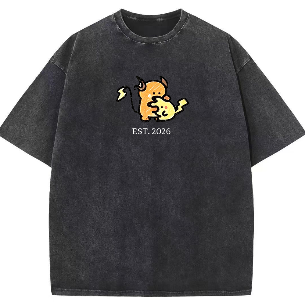 Cute Parent & Kid Raichu Vintage Washed T-Shirt
