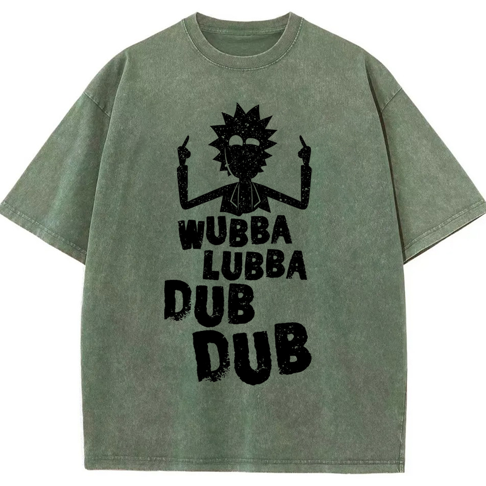 Retro Meme Rick Middle Finger Vintage Text Cartoon Tee
