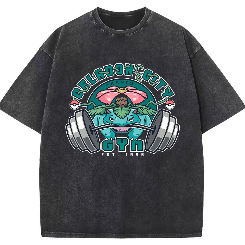 Retro City Gym Venusaur Wash Vintage Tee | Pokemon Anime