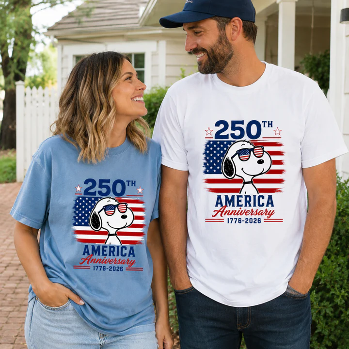 250th America Anniversary Patriotic Snoopy Sunglasses T-Shirt