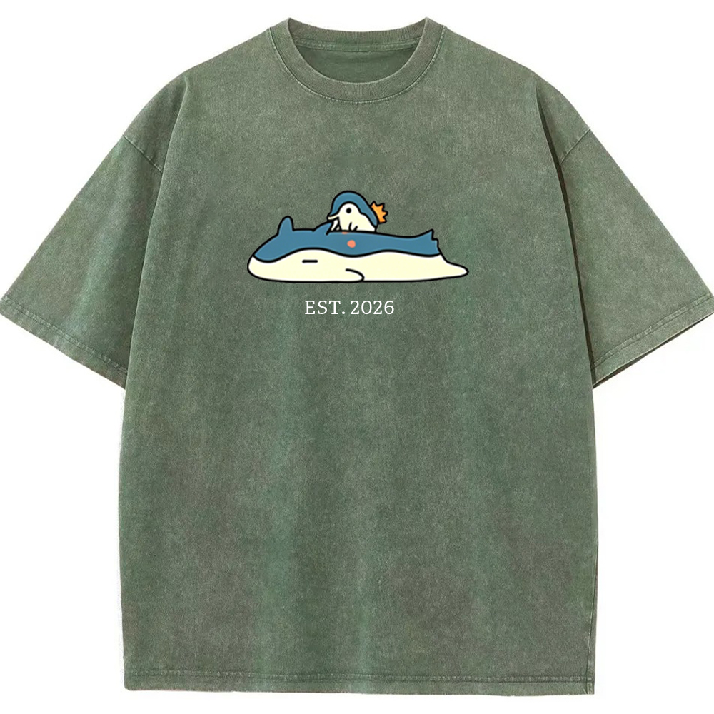 Cute Parent & Kid Wailord Vintage Washed T-Shirt