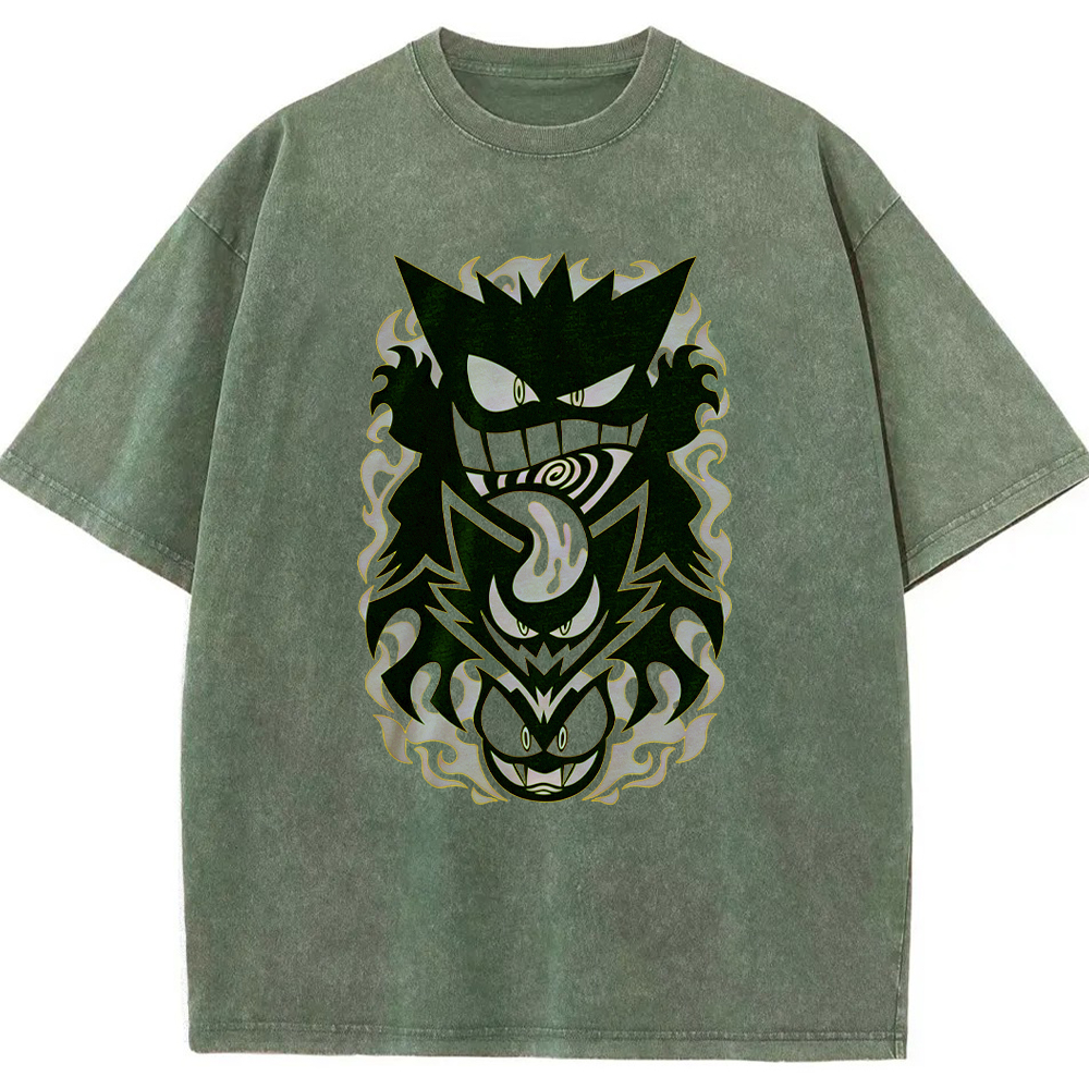 Tribal Stacked Gengar Totem Chest Tee | Pokemon Anime
