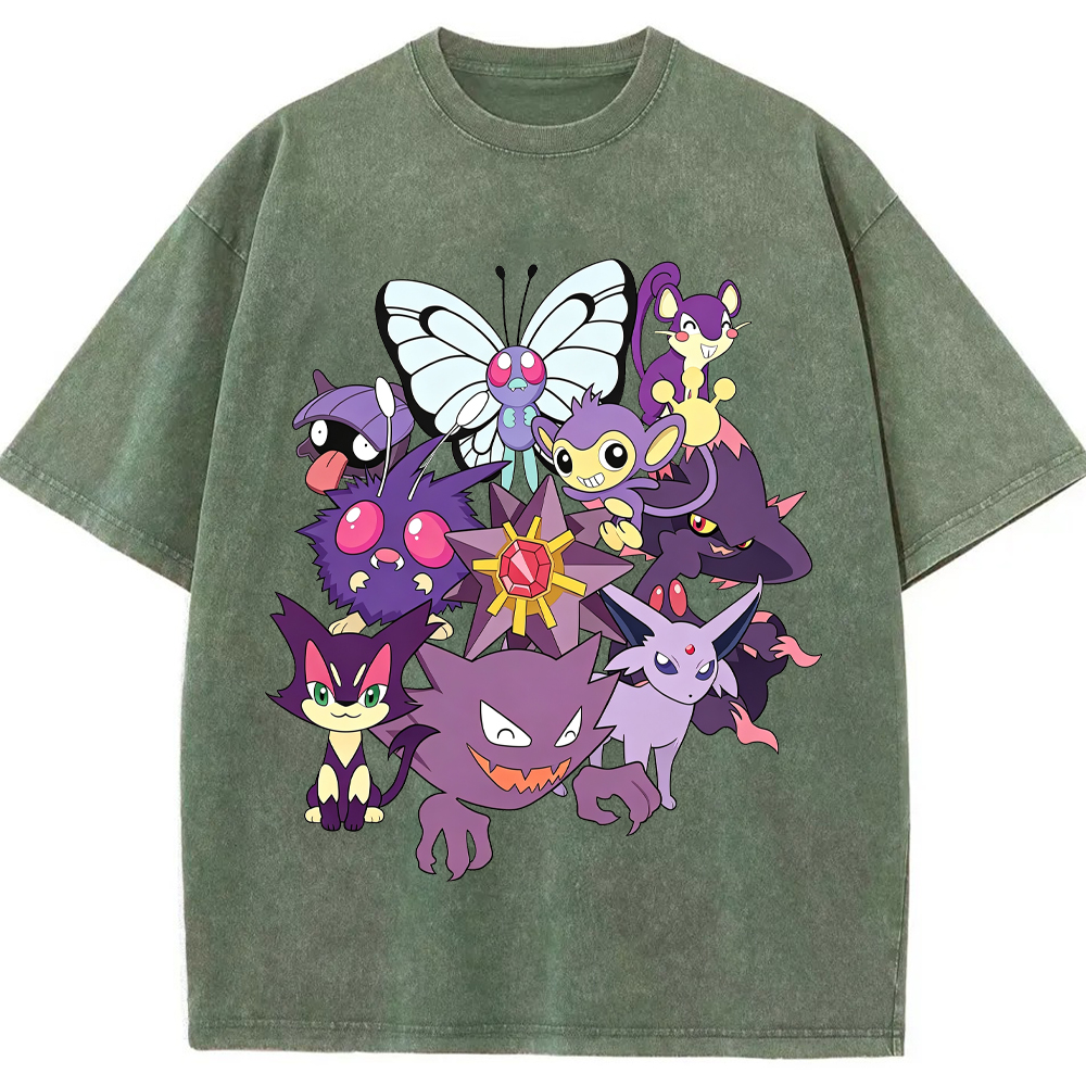 Purple Ghost & Poison Type Cartoon Tee | Pokemon Anime