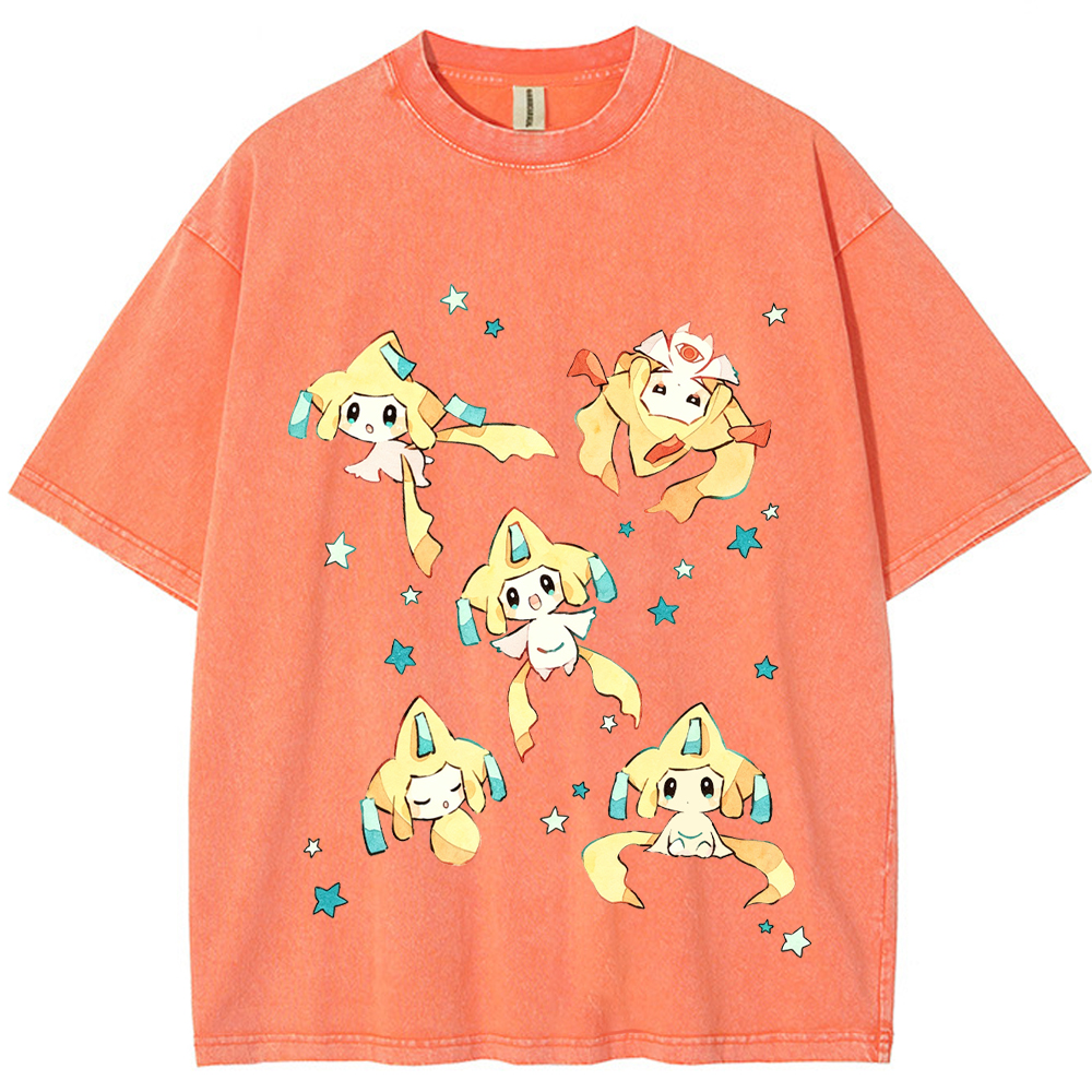 Jirachi Multiple Poses Cartoon Tee | Pokemon Anime