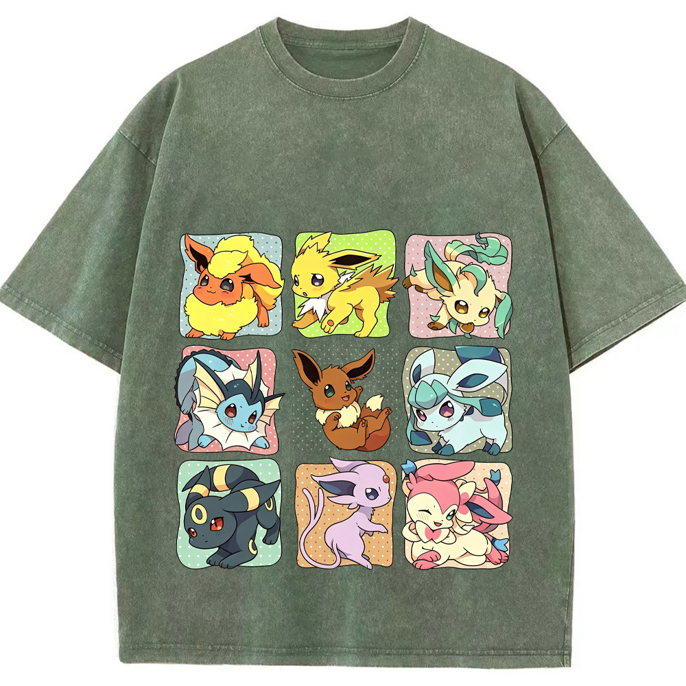 Eeveelutions Grid Collection Cartoon Tee | Pokemon Anime
