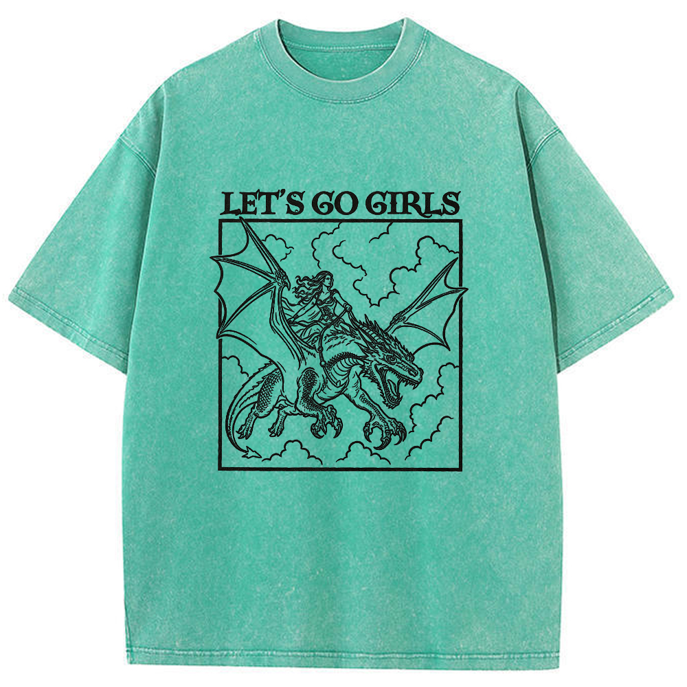 Retro Dragon Rider Cartoon Tee