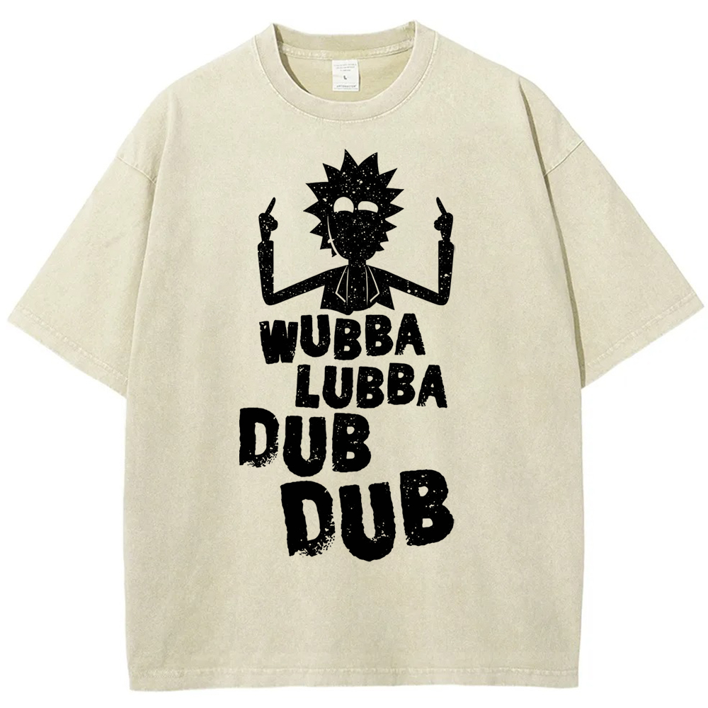 Retro Meme Rick Middle Finger Vintage Text Cartoon Tee
