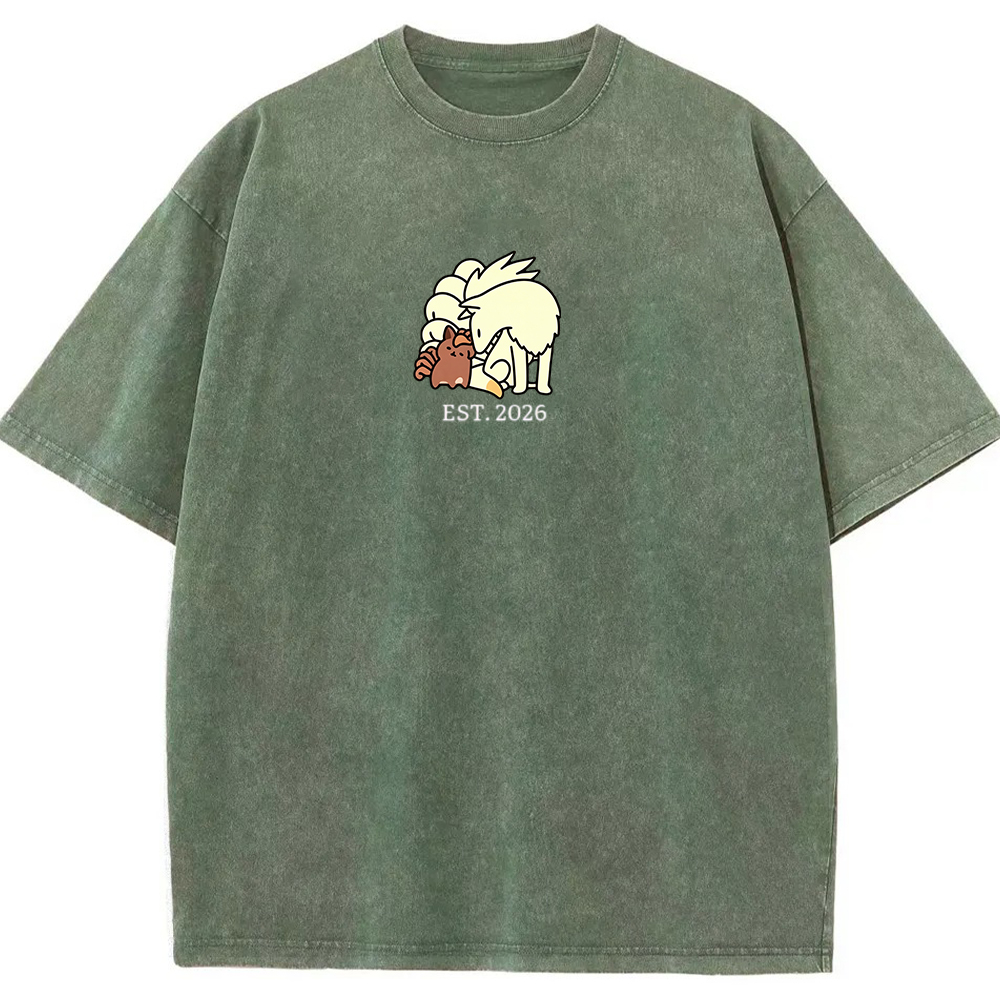Cute Parent & Kid Arcanine Vintage Washed T-Shirt